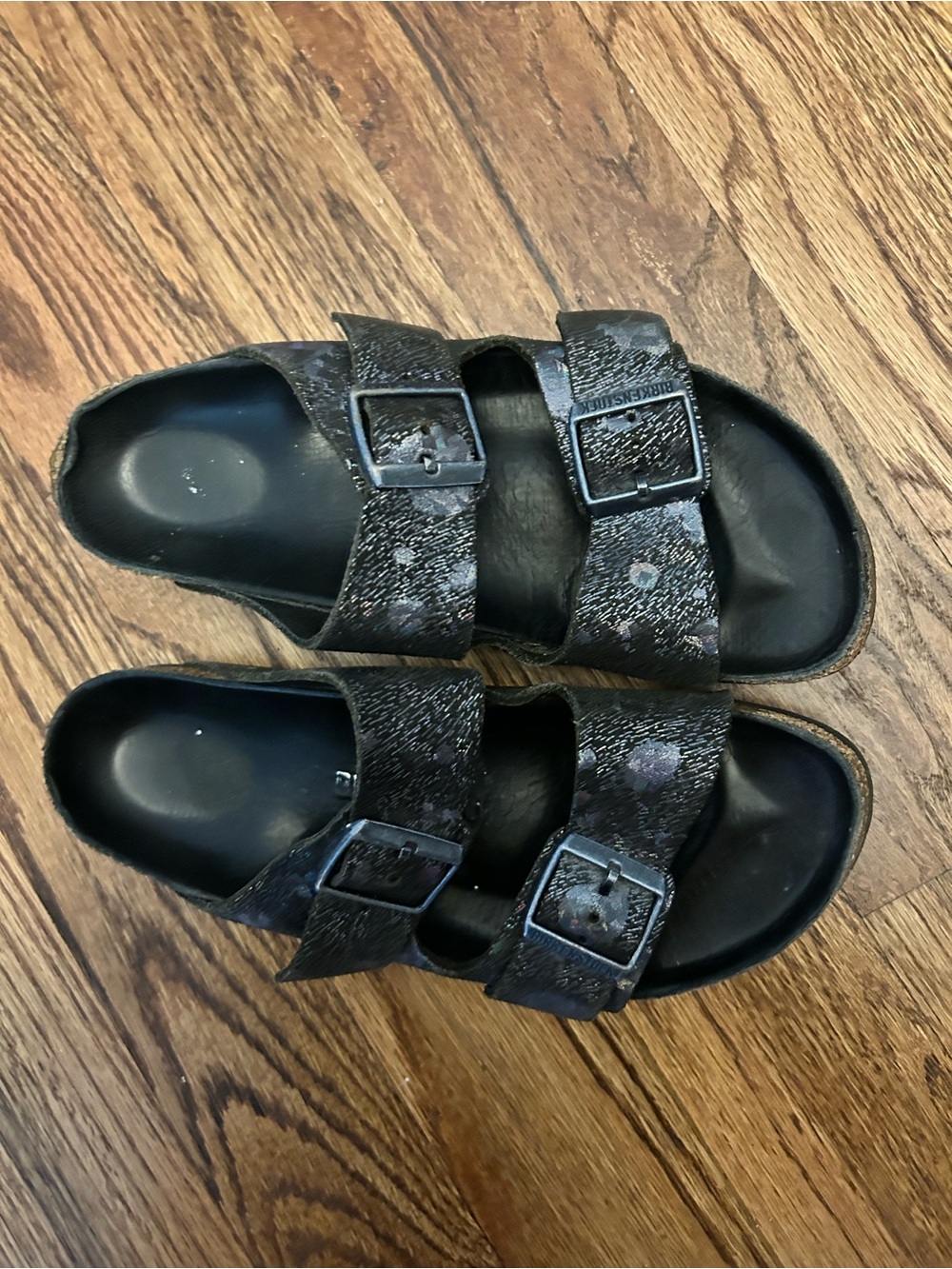 Birkenstock Black Double-Buckle Leather Sandals
